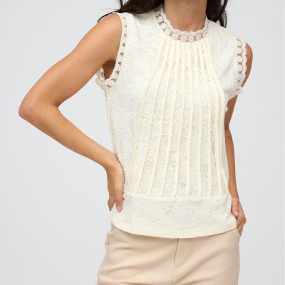 Blusa encaje blanco