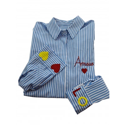 )Camisa rayas corazon